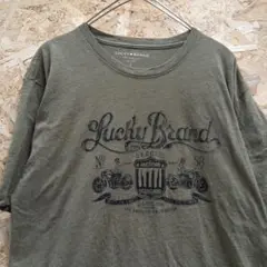 LUCKY BRAND アメリカンバイク　半袖Ｔシャツ　メンズL　カーキ　g1