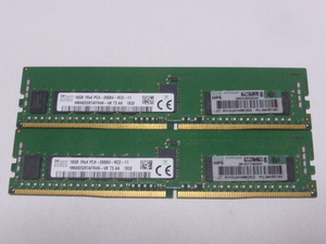 メモリ サーバーパソコン用 SK hynix DDR4-2666(PC4-21300) ECC Registered 16GBx2枚 合計32GB 起動確認済です HMA82GR7AFR4N-VK