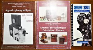 pre-cinema プレシネマ 1994年/1996年　仏語カタログ2冊 + パンフレット1枚　 検:クラシック 8ミリ映像 映写機 ライカ カメラ Leica