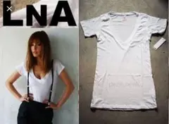 LNA ホワイトVネックTシャツ