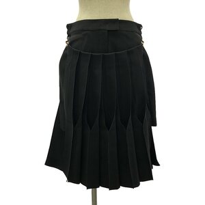 【新品】 FENDI / フェンディ | Duchesse skirt with pleated panel ウール スカート | 40 | ブラック | レディース