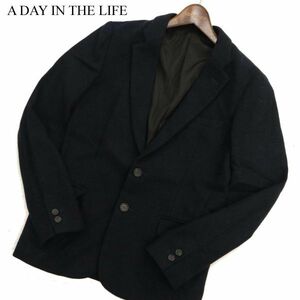 A DAY IN THE LIFE ユナイテッドアローズ 秋冬 ウール★ ツイード 2B テーラード ジャケット ブレザー Sz.S　メンズ 紺ブレ　C3T08716_A#N