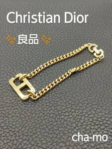 本物保証Christian Dior 美品クリスチャンディオール アクセサリー ロゴ ブレスレット ファッション ゴールドカラー