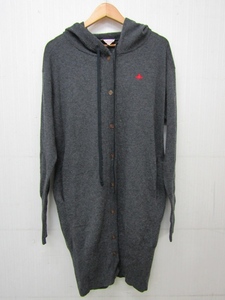 Vivienne Westwood ヴィヴィアンウエストウッド RED LABEL フード付きロングニット サイズ表記：2 グレー系 レディース ◆ FL801