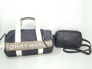 TOMMY HILFIGER トミーヒルフィガー バッグ 2点セット/筒型ミニボストンバッグ/ショルダーバッグ/斜め掛け/ハンドバッグ/LNQ68-8