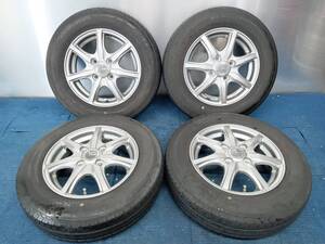 ★8分山★20年製★ ブリヂストンNEXTRY 145/80R13　社外ホイール 13×4J +42 4H-100 4本セット 軽自動車等　E595