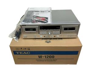 未使用 TEAC ティアック W-1200 ダブルカセットデッキ カセットデッキ シルバー系色 [TK24-0529-5]