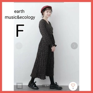 ★美品【F】花柄ワッシャーカシュクールワンピース　ロングワンピース　フラワー　黒