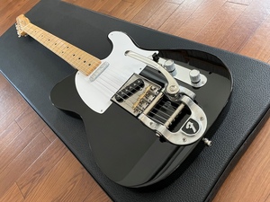 美品 Fender (Mexico) Telecaster Black w/Bigsby 9.5R ミディアムフレットネック コンポーネント ハードケース付き テレキャスター
