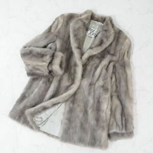 4-ZEF363 Jane Lofty サファイアミンク MINK ミンクファー 最高級毛皮 ハーフコート 毛質 艶やか 柔らか グレー レディース