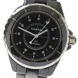 シャネル CHANEL H1626 J12 黒セラミック 38mm 12Pダイヤ 自動巻き メンズ 保証書付き_820342