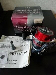 美品 SHIMANO 08セフィアCi4 C3000SDH ダブルハンドル シマノ エギング アオリイカ Made in JAPAN