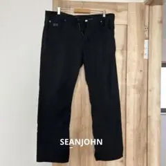 SEANJOHN黒 デニムパンツ ストレートレッグ 38×32