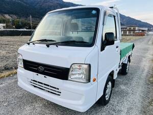 ◎ H18年LE-TT2 ◎サンバートラック4WD5速マニュアル◎ エアコンパワステ付きタイミングベルト交換◎車検9年1月 4万キロKM(ELシフト付き)