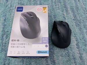 ◎0611u2107　エレコム マウス ワイヤレスマウス EX-G Bluetooth 静音 XLサイズ 5ボタン 抗菌 ブラック M-XGXL30BBSKBK