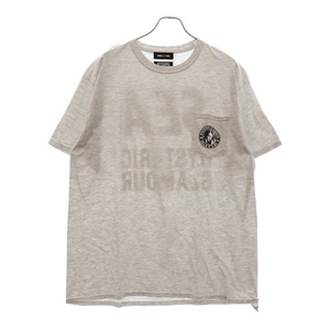 WIND AND SEA ウィンダンシー ×HYSTERIC GLAMOUR LOGO PRINT TEE ロゴプリント半袖Tシャツ グレー