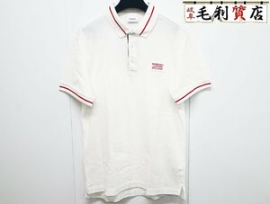 バーバリー BURBERRY ポロシャツ ホワイト 8025973 ロゴ サイズ M コットン ユニセックス 【中古】 アパレル