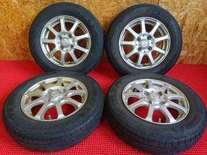 KUMHO SE11 145/80R13 社外 CLX T-3 13×4J 4H/100 軽自動車に ホイール付4本 中古 売切!!