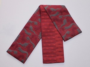 半巾帯 細帯（小幅帯）J0922-01 送料無料 日本製 リバ-シブルのねこの柄の帯 ゆかた・おしゃれ着に 使えます