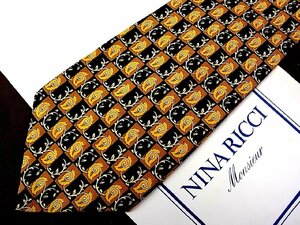 ♪26378C♪良品【葉っぱ ペイズリー 柄】ニナリッチ【NINA RICCI】ネクタイ