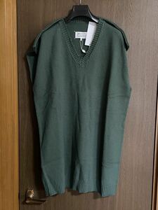 S新品 メゾンマルジェラ アウトライン ノースリーブ ニットワンピース ドレス セーター 20SS size S Maison Margiela 1 レディース カーキ