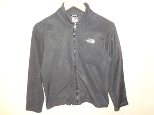 n75◆THE NORTH FACE フルジップ フリース ボーイズ◆ザ・ノースフェイス L(14/16) YOUTH ブラック 軽量 F14 アウトドア 防寒着 US古着 6C