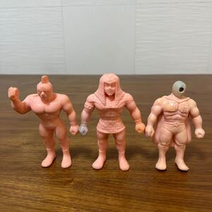 キン肉マン 消しゴム デカ消し キン肉マン ミスターカーメン ブラックホール 3個セット ペールピンク 当時物 ジャンク品 キン消し