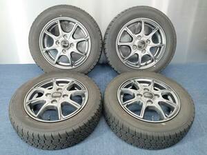 ★9-9.5分山★22年製★ グッドイヤーICE NAVI 7 155/65R13　社外ホイール 13×4J +45 4H-100 4本セット スタッドレス 軽自動車等　G259