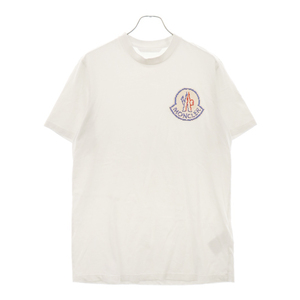 MONCLER モンクレール SS T-SHIRT フロントロゴ ロゴワッペン 半袖Tシャツ J20918C00004 83927 ホワイト