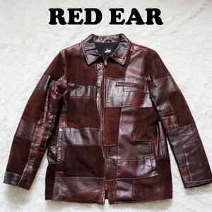 【希少】レッドイヤー/RED EAR パッチワークレザージャケット 牛革 再構築 ポールスミス Paul Smith スエード スェード