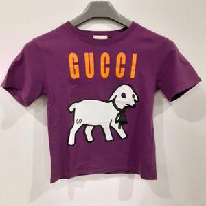 GUCCI グッチ パープル 犬 Tシャツ オシャレデザイン キッズ