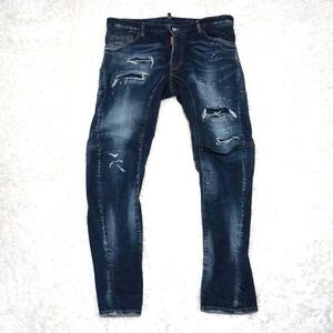 【美品】DSQUARED2 ディースクエアード S74LB1043 22SS Tidy Biker タイディバイカー ジーンズ デニム ジーパン ダメージ加工 50サイズ