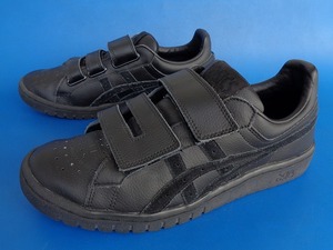 14062■ASICS GEL-PTG VC 1203A116 アシックス ゲル ポイントゲッター ベルクロ テープ レザー 黒 ブラック 26