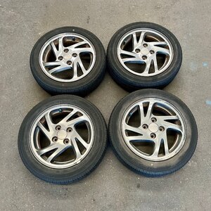 タイヤ付き純正ホイール4本セット　プレオ　RA1　RS　14×5J　+45　100　4穴　155/65R14　165/55R14