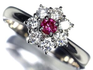 7KG14094SS【売り切り】新品【RK宝石】≪DIAMOND≫ 極上ピンクダイヤモンド 0.09ct 極上脇石クリアダイヤ Pt900 超高級リング ピンクダイヤ