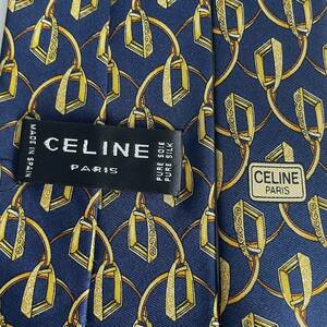 CELINE(セリーヌ) 紺黄色錘ネクタイ