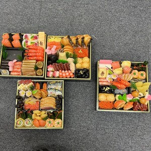 食品サンプル おせち お節料理 3段 1段 お重 料亭 お正月 見本 ディスプレイ (5)