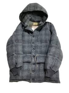 T12 美品 UNITED ARROWS ハリスツイード　HARRIS TWEED ユナイテッドアローズ ダウン　コート　XL　大きいサイズ　羊毛　経年保管品