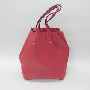 ◇ ZARA 2way ショルダー カジュアル ベーシック シンプル トートバッグ レッド レディース E