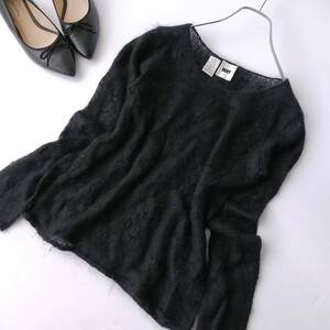 DKNY ダナキャラン レディース モヘアニット セーター 長袖 黒 241122tl29【4点同梱で送料無料】