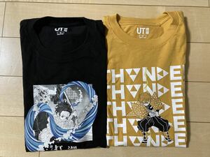 2枚セット　鬼滅の刃　ユニクロ 半袖　Tシャツ　竈門炭治郎　善逸　Sサイズ　ブラック