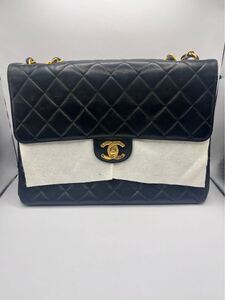 YG052 1円〜 CHANEL シャネル　デカマトラッセ　 チェーンショルダーバッグ ココマーク ゴールド金具 レザー ブラック マトラッセ