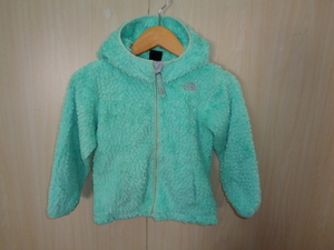 b334◆THE NORTH FACE ジップアップパーカー◆ザ・ノースフェイス size4T/4B パステルグリーン ポリ素材 子供 キッズ ネコポス便発送可 4L