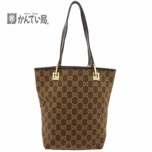 GUCCI グッチ GGキャンバス トートバッグ 002.1099 ブラウン キャンバス×レザー バケツ型 マチあり GG柄 ショルダーバッグ ミニトート