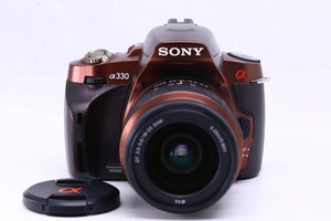 【良品】ソニー SONY a330 ブラウン DT 18-55mm F3.5-5.6 SAM ボディ レンズセット#16651