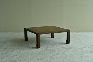 【骨董品】角ちゃぶ 無垢材 座卓 昭和レトロ 古道具 家具 卓袱台 ローテーブル 和室 古民家 ヴィンテージ 古木