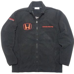 ★ホンダレーシング★フリースジャケットL/黒HONDA RACINGブルゾンジャンパーメンズブラックグッズ企業物シャツ