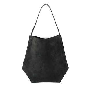 THE ROW ザロウ Large N/S Park Tote スエードラージトートバッグ BLACK イタリア正規品 新品 W1273 L25