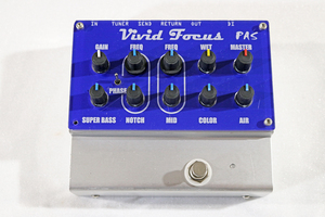 【Tidemark】PAS Vivid Focus Blue model（アコギ用プリアンプ）パッシブ・アクティブピエゾ、マイク、マグネットPUに対応 USED