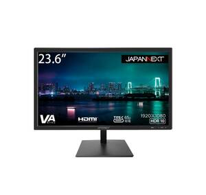 【中古】JAPANNEXT 23.6型 USB Type-C(65給電対応) フルHD(1920x1080) 液晶モニター JN-V236FHDR-